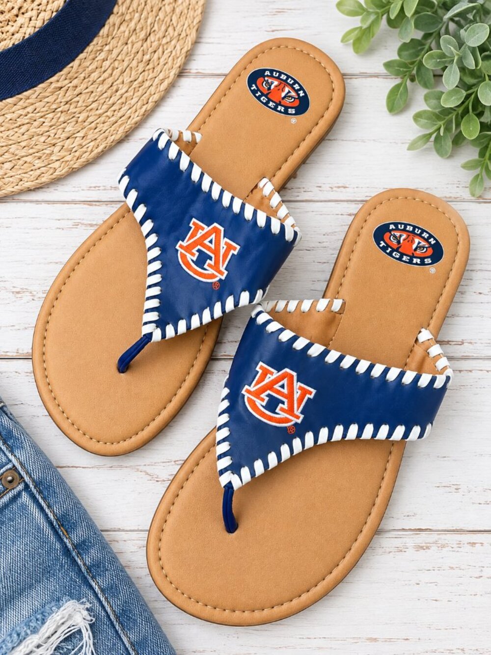 Auburn Tigers Women’s Size 10 Thong Sandals College Classics AU Game Day